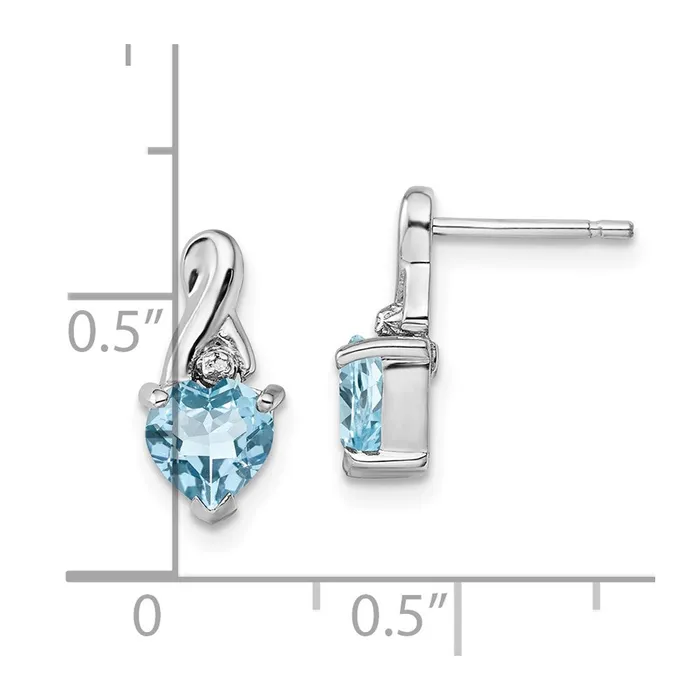 Goldia Earrings Sterling Silver Rhodium Plated Diamond u0026 Lt Swiss BT Heart Earrings
