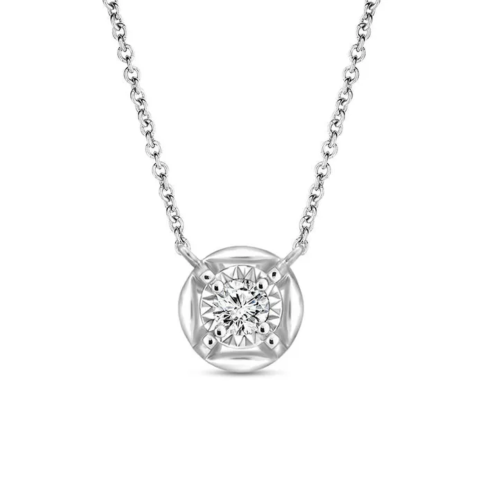 Goldia Necklaces 01 CT Natural Clarity Enhanced Solitaire Necklace in 10K White Gold Goldia Necklaces 01 CT Natural Clarity Enhanced Solitaire Necklace in 10K White Gold