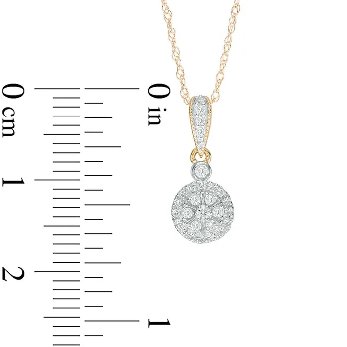 Goldia Necklaces 013 CT TW Composite Natural Diamond Frame Pendant in 10K Yellow Gold Goldia Necklaces 013 CT TW Composite Natural Diamond Frame Pendant in 10K Yellow Gold
