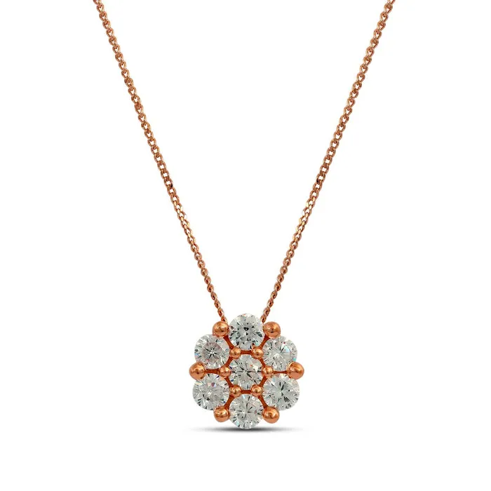 Goldia Necklaces 02 CT TW Composite Natural Diamond Flower Pendant in 10K Rose Gold Goldia Necklaces 02 CT TW Composite Natural Diamond Flower Pendant in 10K Rose Gold