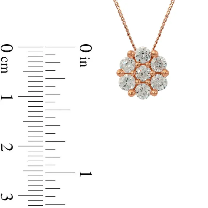 Goldia Necklaces 02 CT TW Composite Natural Diamond Flower Pendant in 10K Rose Gold Goldia Necklaces 02 CT TW Composite Natural Diamond Flower Pendant in 10K Rose Gold