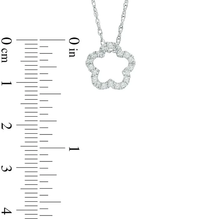 Goldia Necklaces 025 CT TW Natural Diamond Outline Flower Pendant in Sterling Silver Goldia Necklaces 025 CT TW Natural Diamond Outline Flower Pendant in Sterling Silver