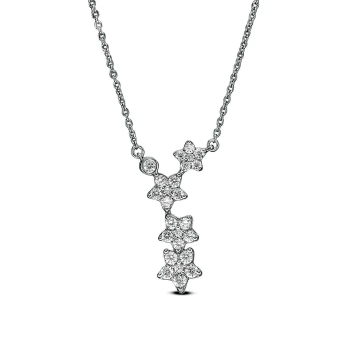 Goldia Necklaces 033 CT TW Natural Diamond Linear Star Necklace in 10K White Gold Goldia Necklaces 033 CT TW Natural Diamond Linear Star Necklace in 10K White Gold