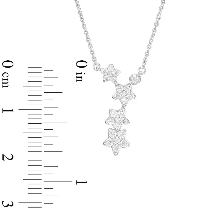 Goldia Necklaces 033 CT TW Natural Diamond Linear Star Necklace in 10K White Gold Goldia Necklaces 033 CT TW Natural Diamond Linear Star Necklace in 10K White Gold
