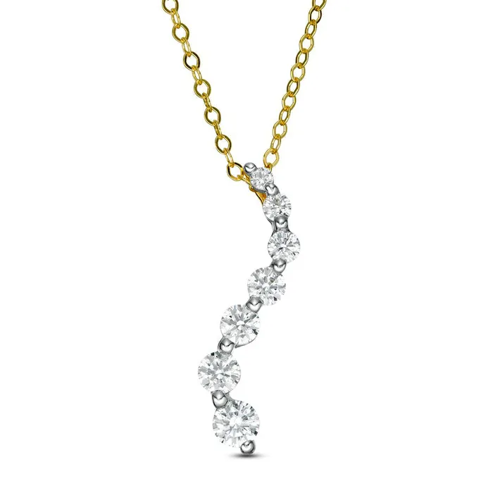 Goldia Necklaces 05 CT TW Journey Natural Diamond Pendant in 14K Gold Goldia Necklaces 05 CT TW Journey Natural Diamond Pendant in 14K Gold