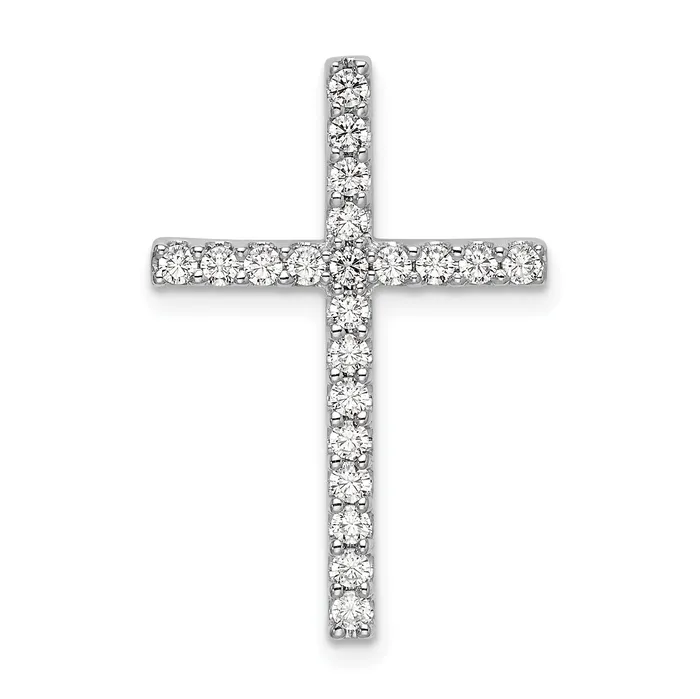 Goldia Necklaces 10k White Gold 12 Ct Lab Grown Diamond VSSI G Cross Chain Slide Pendant Goldia Necklaces 10k White Gold 12 Ct Lab Grown Diamond VSSI G Cross Chain Slide Pendant