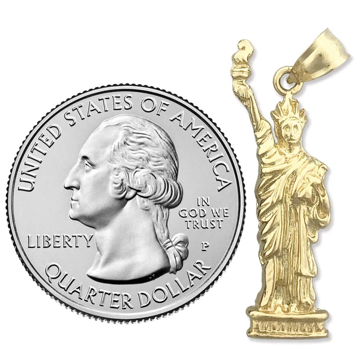Goldia Necklaces 14K Gold New York Statue Of Liberty Pendant