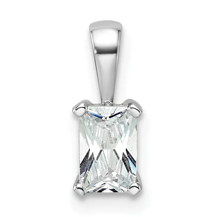 Goldia Necklaces 14k White Gold 12 Ct Certified Lab Grown Diamond VSSI G Radiant Four Prong Pendant Goldia Necklaces 14k White Gold 12 Ct Certified Lab Grown Diamond VSSI G Radiant Four Prong Pendant