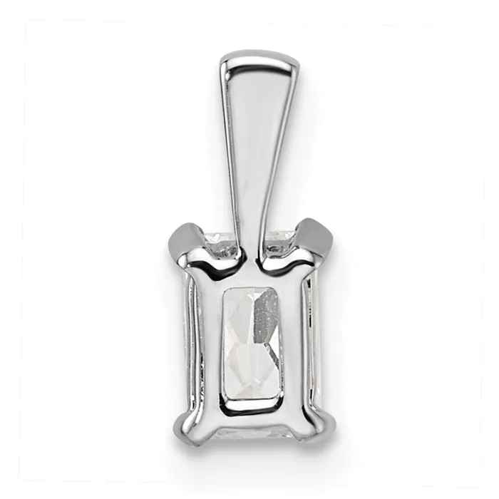 Goldia Necklaces 14k White Gold 12 Ct Certified Lab Grown Diamond VSSI G Radiant Four Prong Pendant