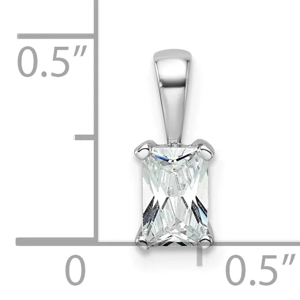Goldia Necklaces 14k White Gold 12 Ct Certified Lab Grown Diamond VSSI G Radiant Four Prong Pendant