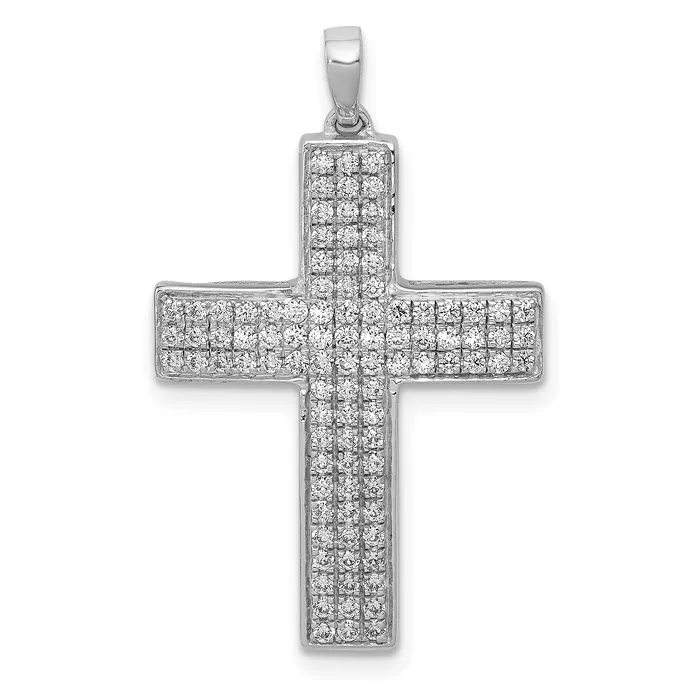Goldia Necklaces 14k White Gold 12 Ct Lab Grown Diamond VSSI G Latin Cross Pendant Goldia Necklaces 14k White Gold 12 Ct Lab Grown Diamond VSSI G Latin Cross Pendant