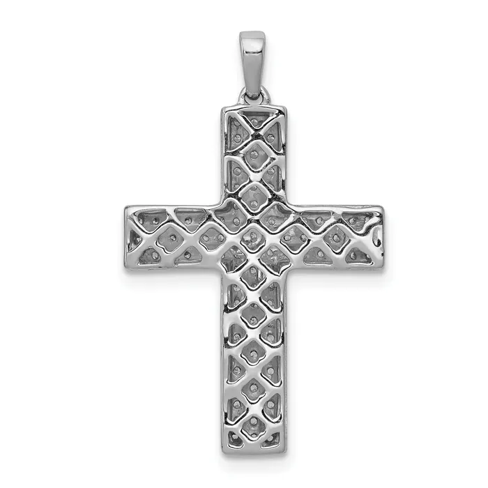 Goldia Necklaces 14k White Gold 12 Ct Lab Grown Diamond VSSI G Latin Cross Pendant