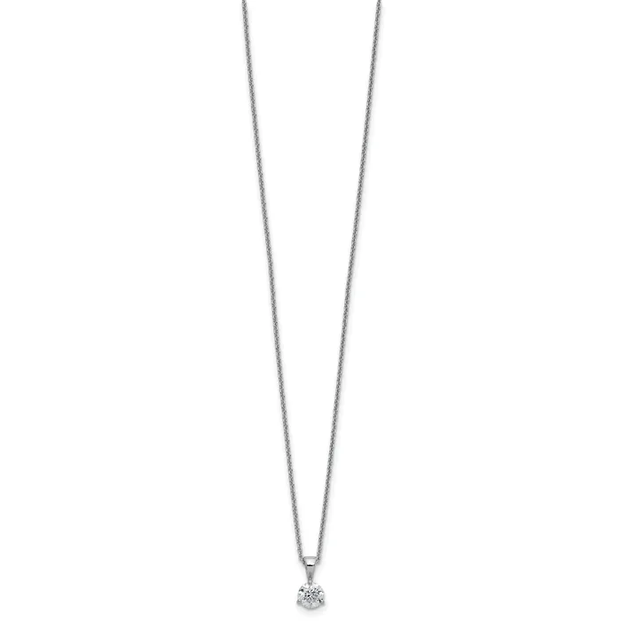 Goldia Necklaces 14k White Gold 15 Ct Lab Grown Diamond VSSI G Three Prong 18 inch Solitare Pendant Necklace