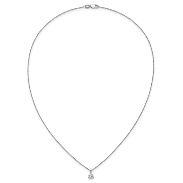 Goldia Necklaces 14k White Gold 15 Ct Lab Grown Diamond VSSI G Three Prong 18 inch Solitare Pendant Necklace