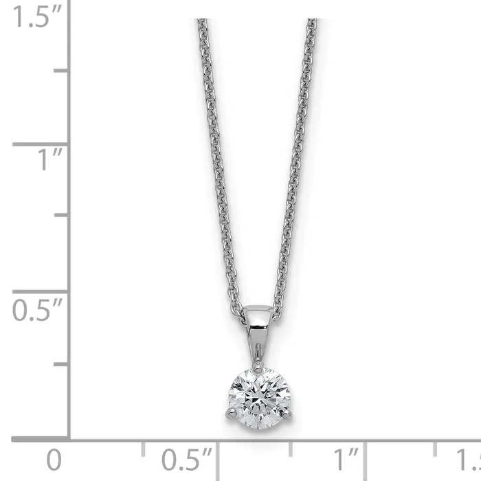 Goldia Necklaces 14k White Gold 15 Ct Lab Grown Diamond VSSI G Three Prong 18 inch Solitare Pendant Necklace