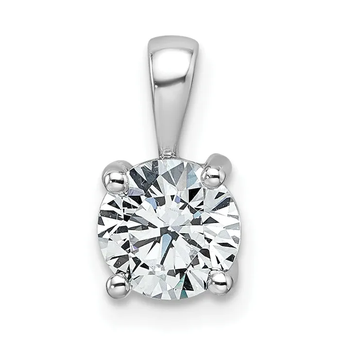 Goldia Necklaces 14k White Gold 1 Ct Lab Grown Diamond VSSI G Round Four Prong Pendant Goldia Necklaces 14k White Gold 1 Ct Lab Grown Diamond VSSI G Round Four Prong Pendant