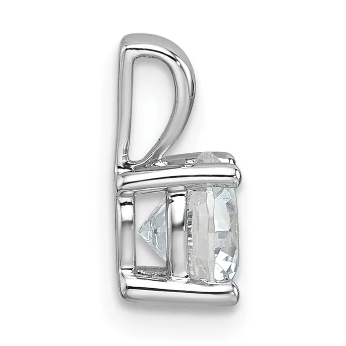 Goldia Necklaces 14k White Gold 1 Ct Lab Grown Diamond VSSI G Round Four Prong Pendant