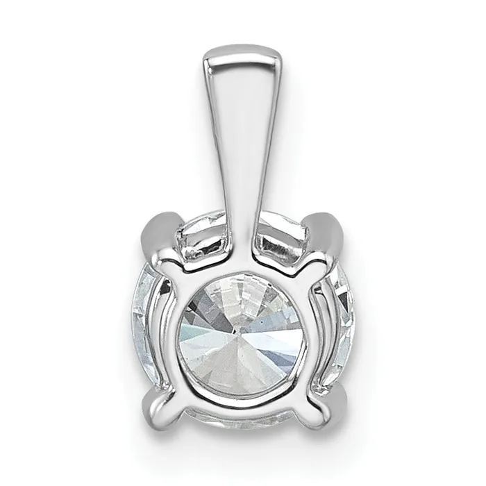 Goldia Necklaces 14k White Gold 1 Ct Lab Grown Diamond VSSI G Round Four Prong Pendant