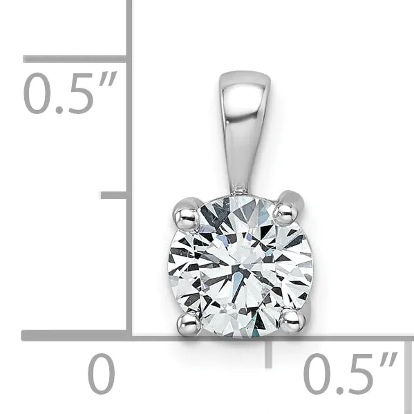 Goldia Necklaces 14k White Gold 1 Ct Lab Grown Diamond VSSI G Round Four Prong Pendant