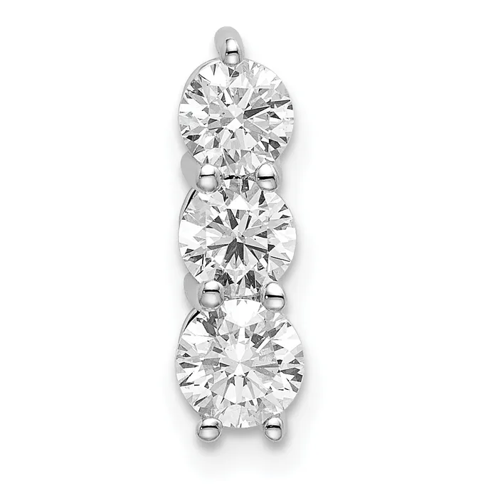 Goldia Necklaces 14k White Gold 34 Ct Lab Grown Diamond VSSI G Three Stone Chain Slide Pendant Goldia Necklaces 14k White Gold 34 Ct Lab Grown Diamond VSSI G Three Stone Chain Slide Pendant
