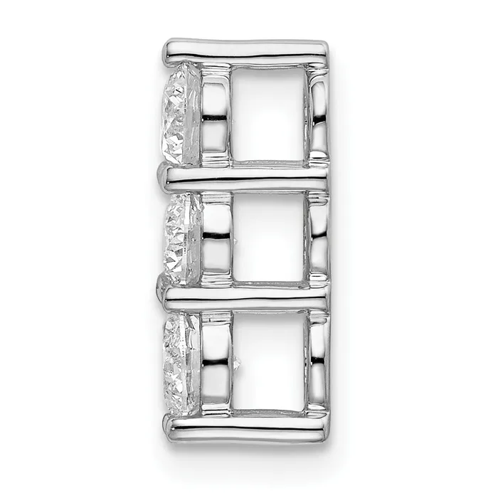 Goldia Necklaces 14k White Gold 34 Ct Lab Grown Diamond VSSI G Three Stone Chain Slide Pendant