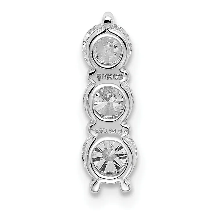 Goldia Necklaces 14k White Gold 34 Ct Lab Grown Diamond VSSI G Three Stone Chain Slide Pendant