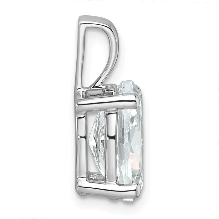 Goldia Necklaces 14k White Gold 3 Ct Lab Grown Diamond VSSI G Oval Four Prong Pendant