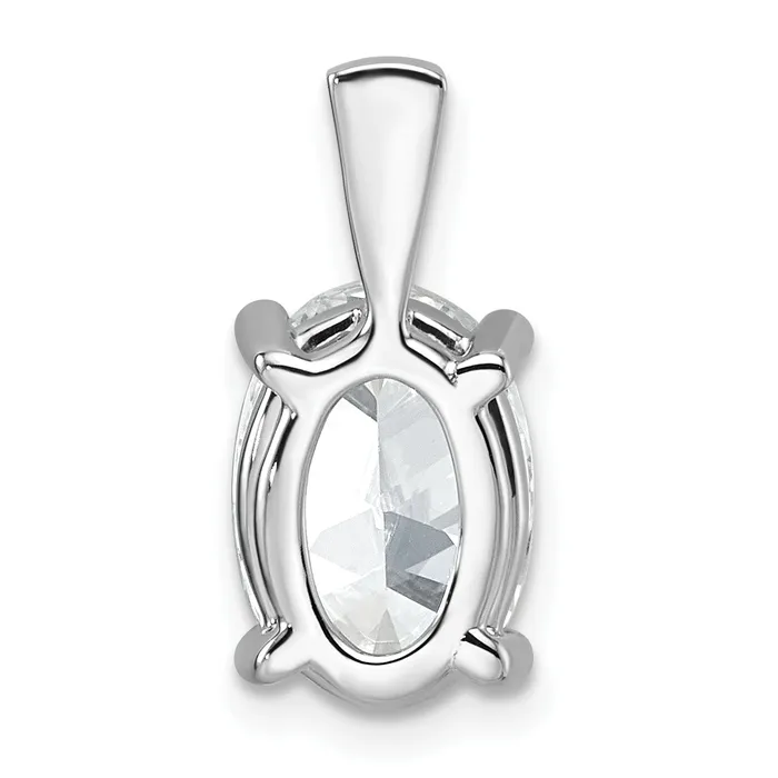 Goldia Necklaces 14k White Gold 3 Ct Lab Grown Diamond VSSI G Oval Four Prong Pendant