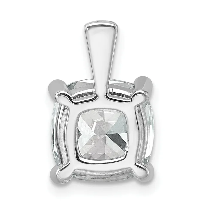Goldia Necklaces 14k White Gold 5 Ct Certified Lab Grown Diamond VSSI G Cushion Four Prong Pendant