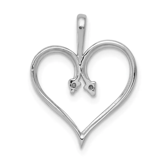 Goldia Necklaces 14k White Gold AA 02ct Real Diamond Heart Pendant