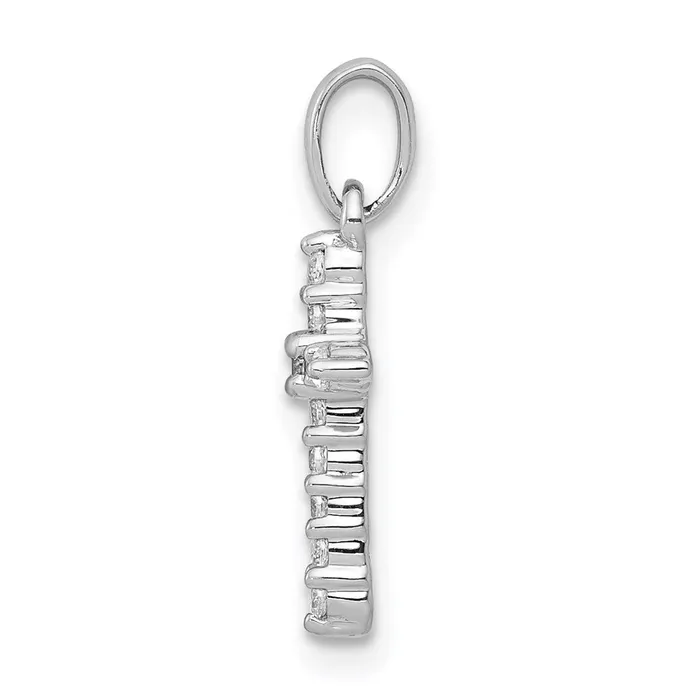 Goldia Necklaces 14k White Gold Polished Real Diamond Cross Pendant