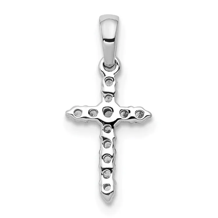 Goldia Necklaces 14k White Gold Polished Real Diamond Cross Pendant