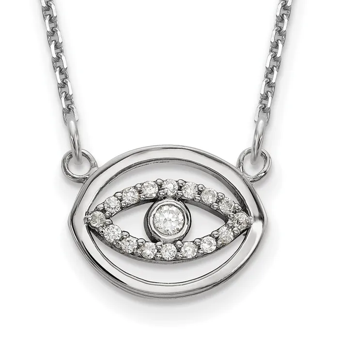 Goldia Necklaces 14k White Gold Small Necklace Real Diamond Gold Halo Evil Eye Goldia Necklaces 14k White Gold Small Necklace Real Diamond Gold Halo Evil Eye