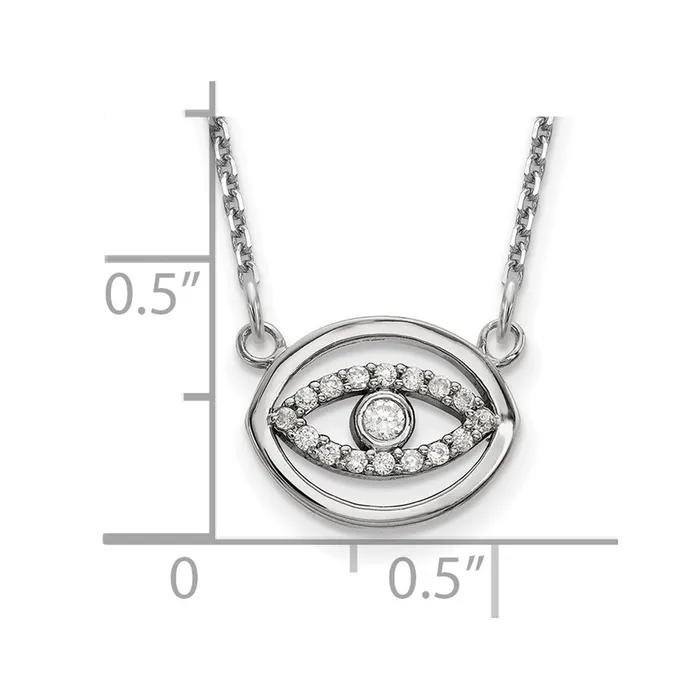 Goldia Necklaces 14k White Gold Small Necklace Real Diamond Gold Halo Evil Eye