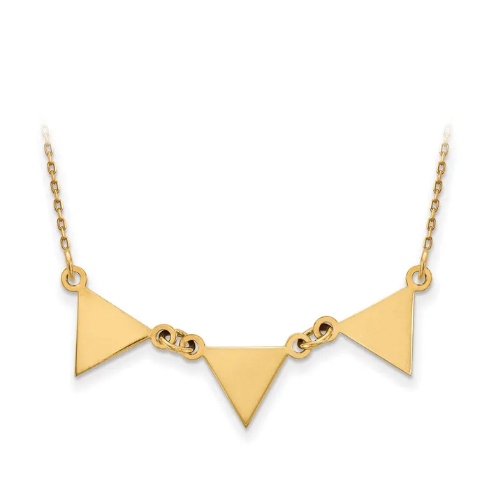 Goldia Necklaces 14k Yellow Gold 3 Attached Triangle Necklace