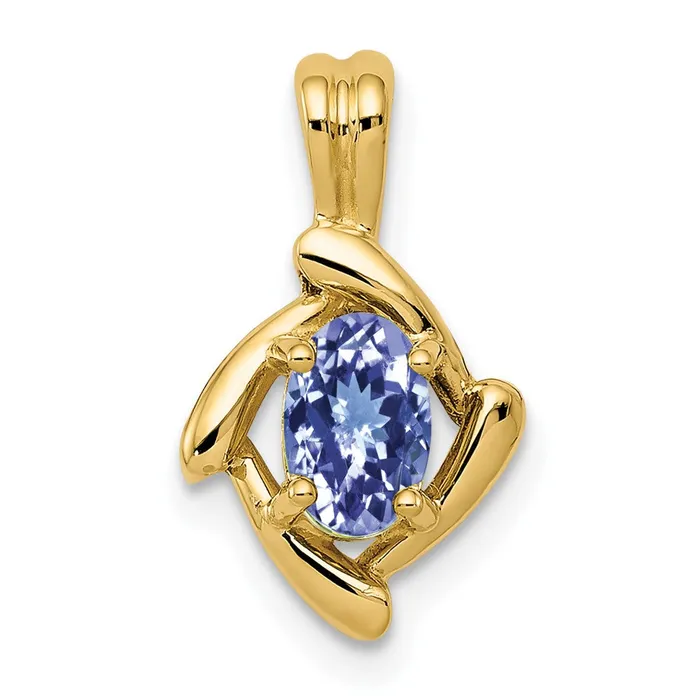 Goldia Necklaces 14k Yellow Gold 6x4mm Oval Tanzanite Pendant
