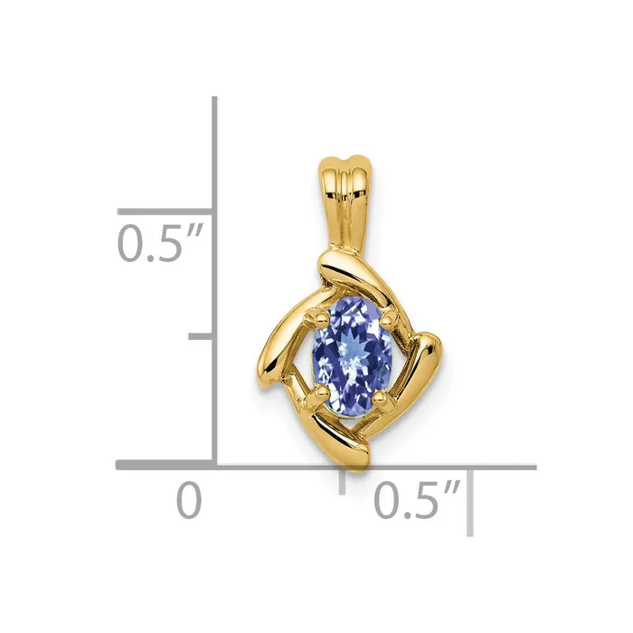 Goldia Necklaces 14k Yellow Gold 6x4mm Oval Tanzanite Pendant