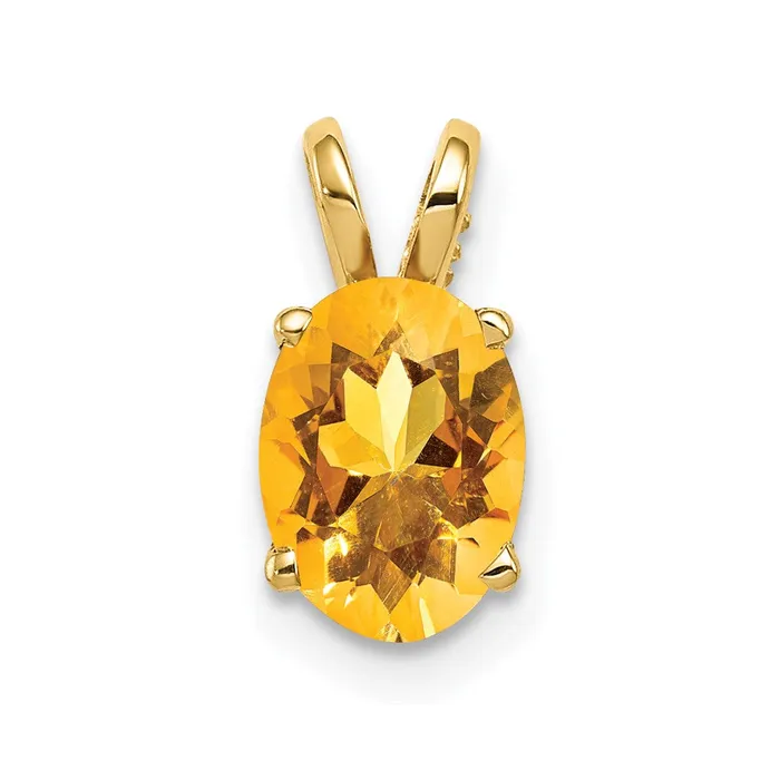 Goldia Necklaces 14K Yellow Gold 8x6mm Oval Citrine pendant