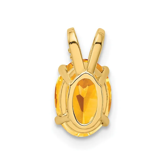 Goldia Necklaces 14K Yellow Gold 8x6mm Oval Citrine pendant