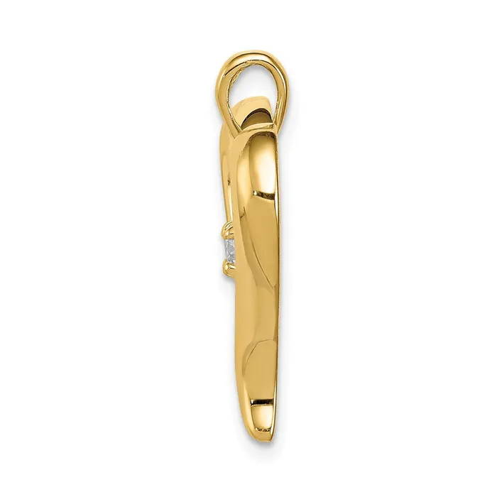 Goldia Necklaces 14K Yellow Gold AA Real Diamond Heart Pendant