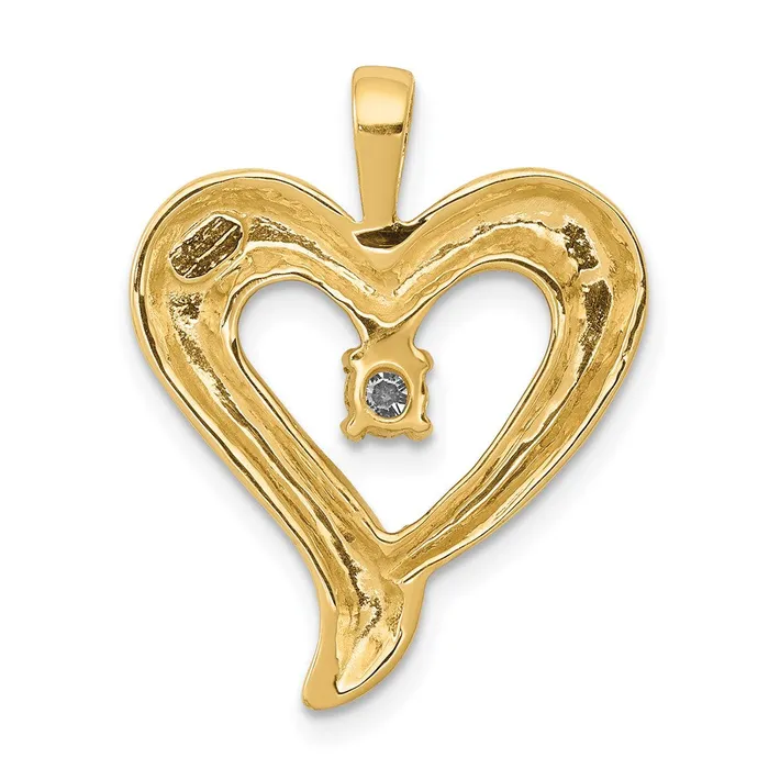 Goldia Necklaces 14K Yellow Gold AA Real Diamond Heart Pendant