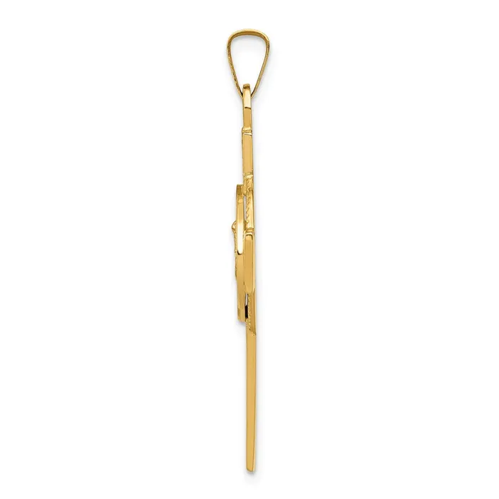 Goldia Necklaces 14k Yellow Gold Cross wSt Michael Medal Pendant