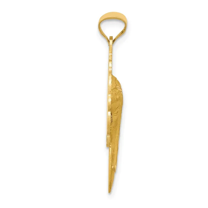 Goldia Necklaces 14k Yellow Gold Satin and Polished Mary Pendant