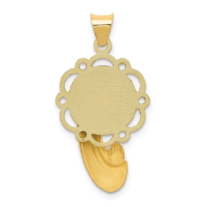 Goldia Necklaces 14k Yellow Gold Satin and Polished Mary Pendant