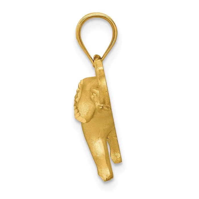 Goldia Necklaces 14k Yellow Gold Satin Diamondcut Elephant Pendant