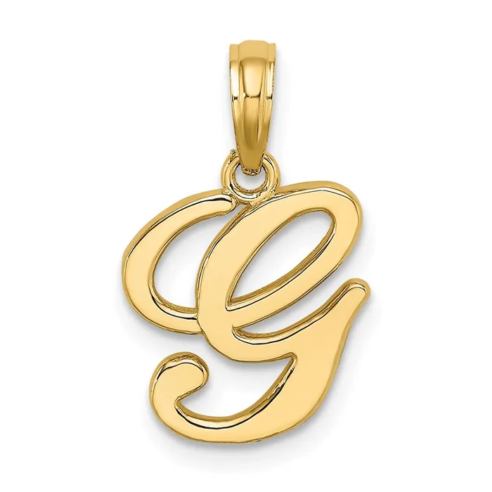 Goldia Necklaces 14k Yellow GoldY Script Letter G Initial Pendant