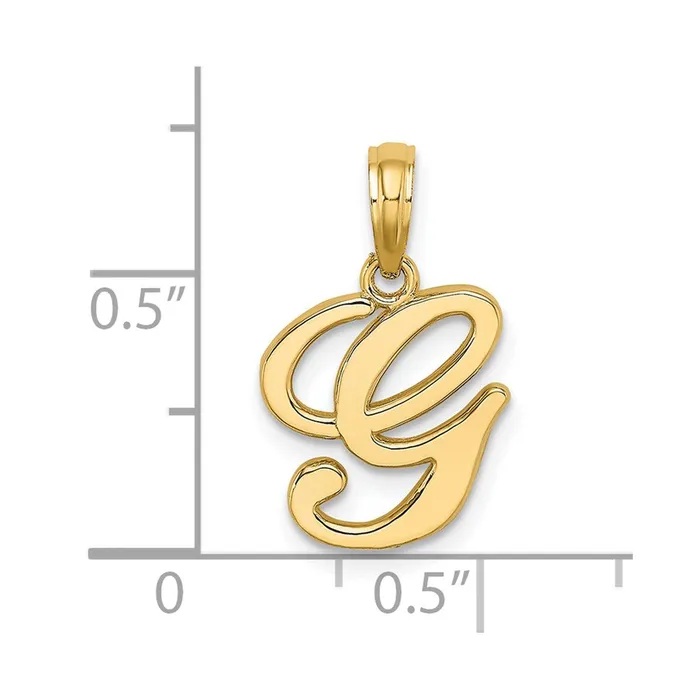 Goldia Necklaces 14k Yellow GoldY Script Letter G Initial Pendant