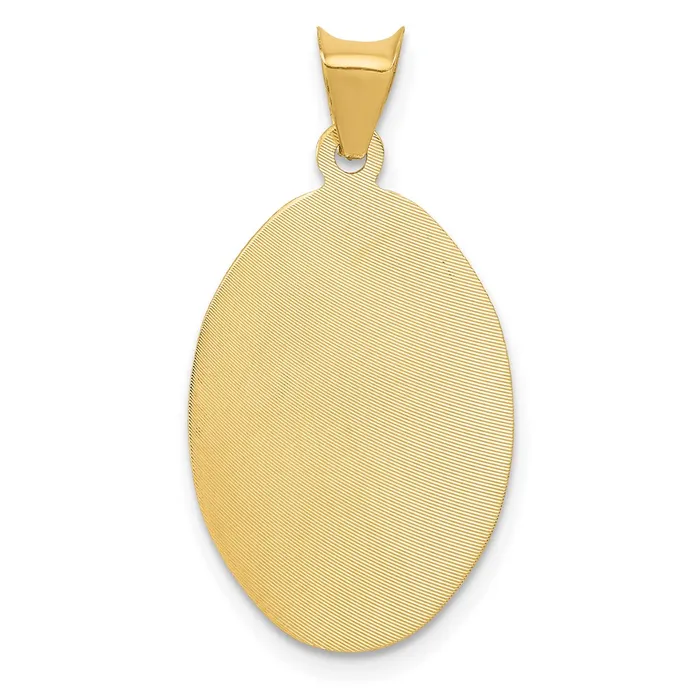 Goldia Necklaces 14k Yellow Rhodium Gold wRose and White Rhodium DC Sagrado Corazon Oval Pendant