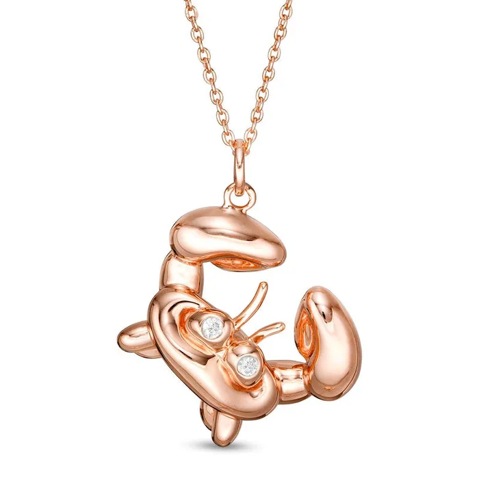 Goldia Necklaces Natural Diamond Accent Balloon Crab Pendant in Sterling Silver with 14K Rose Gold Plate Goldia Necklaces Natural Diamond Accent Balloon Crab Pendant in Sterling Silver with 14K Rose Gold Plate
