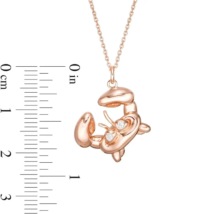 Goldia Necklaces Natural Diamond Accent Balloon Crab Pendant in Sterling Silver with 14K Rose Gold Plate Goldia Necklaces Natural Diamond Accent Balloon Crab Pendant in Sterling Silver with 14K Rose Gold Plate